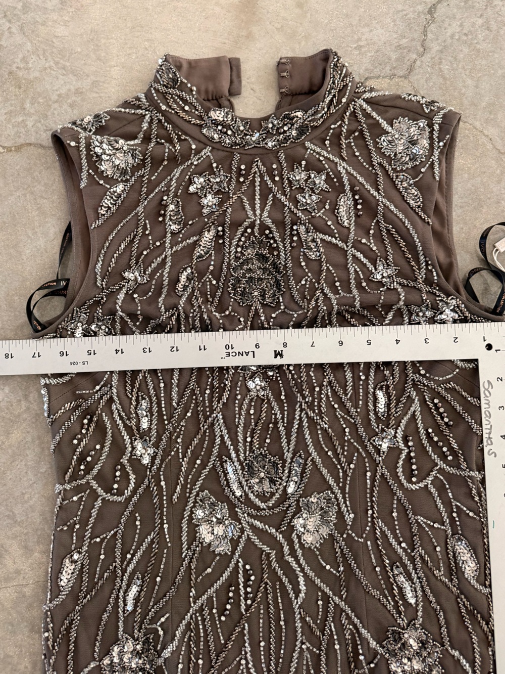 Beaded High-Neck Evening Gown - Picture 9 of 10